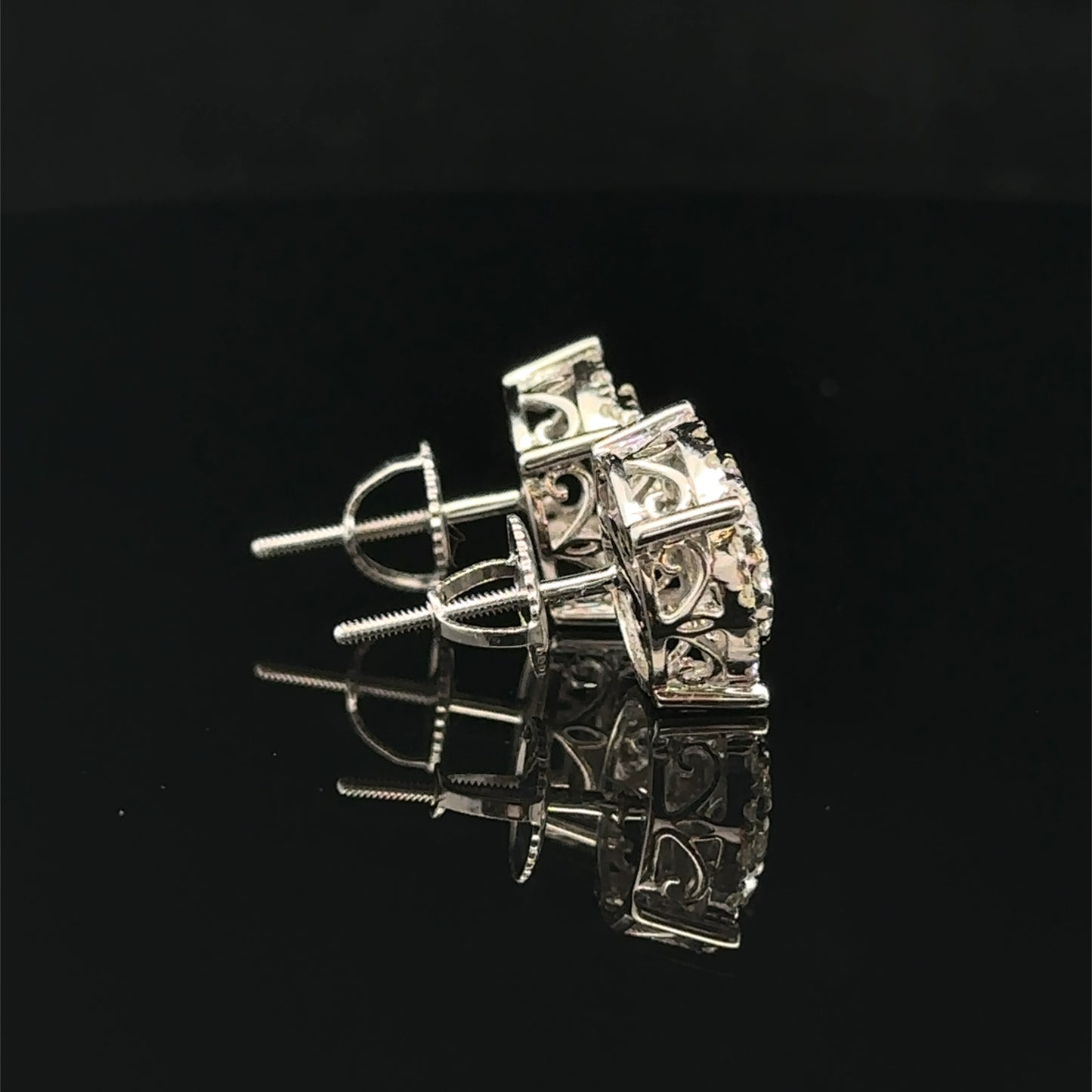 14k white gold and diamond Earrings