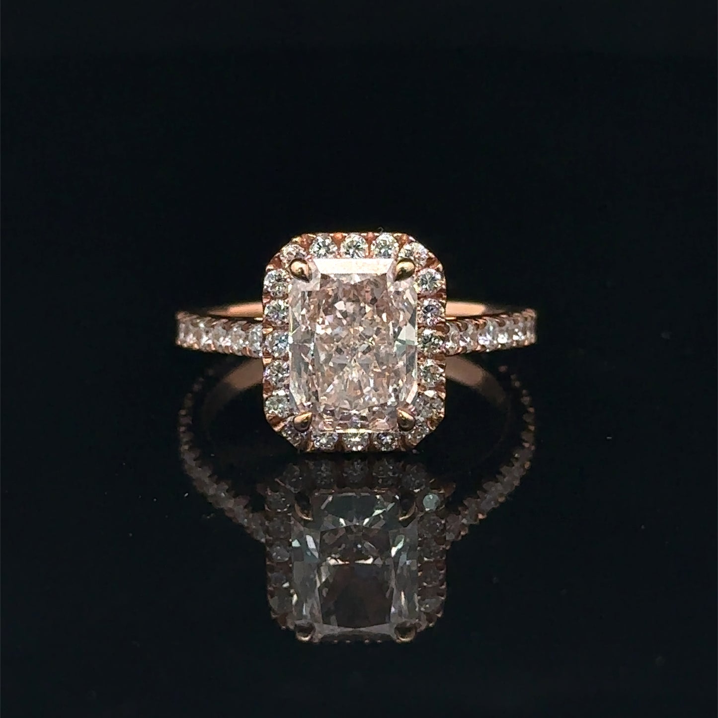 14k Rose Gold Light Pink Diamond Engagement Ring