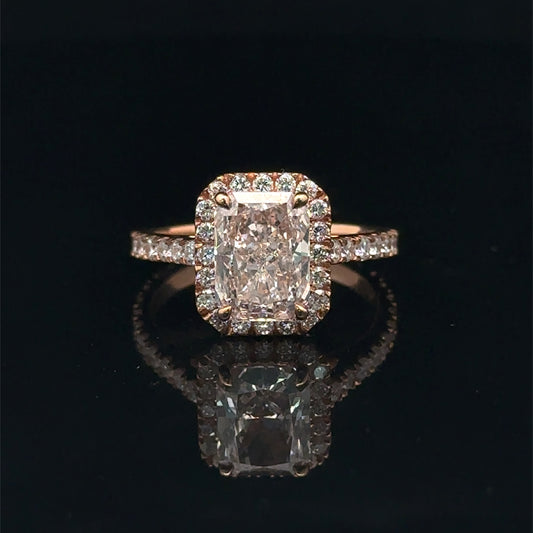 14k Rose Gold Light Pink Diamond Engagement Ring