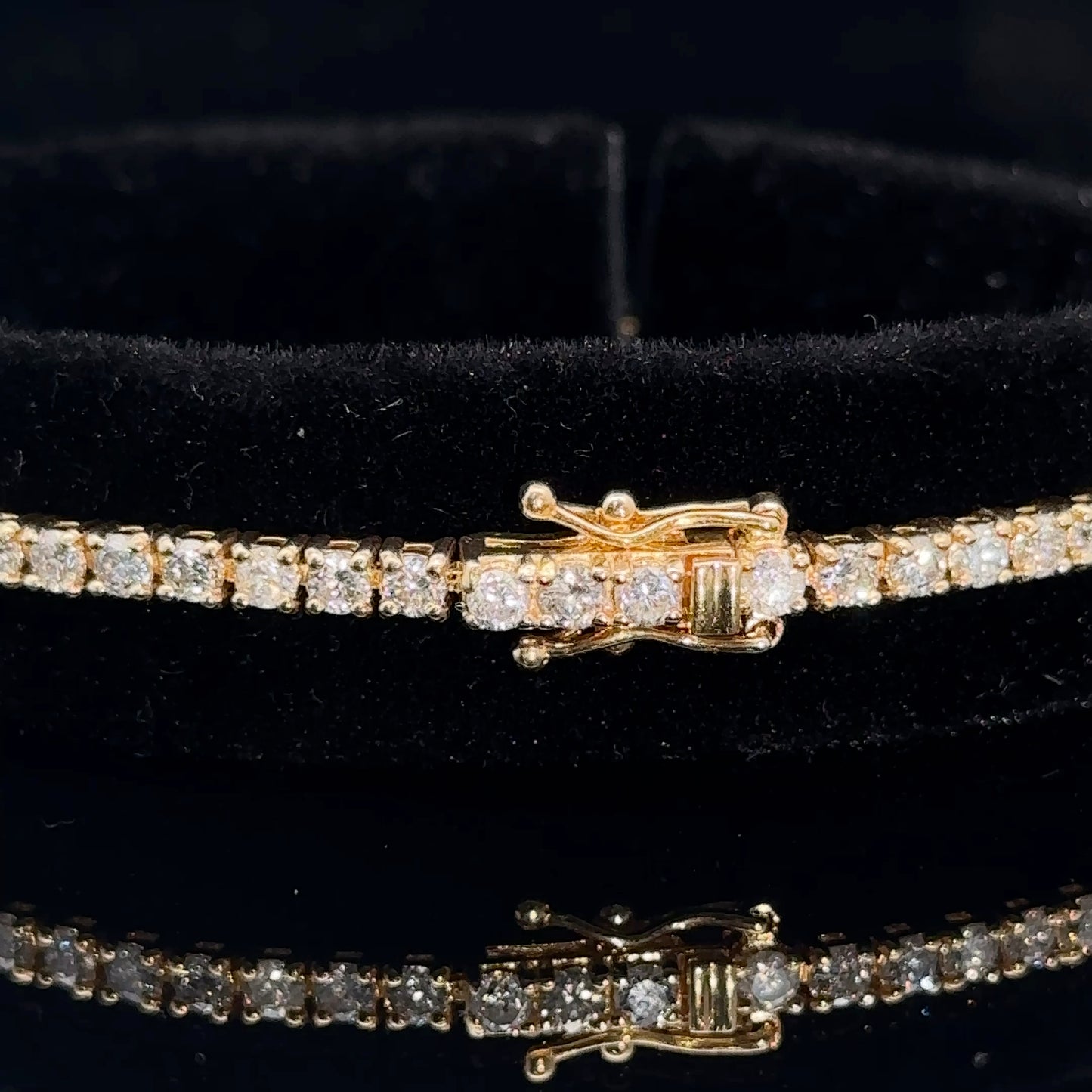 14k yellow gold and diamond Tennis Bracelet