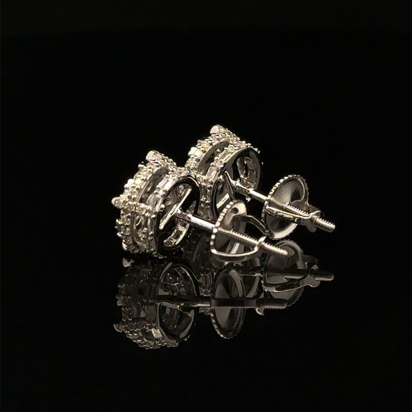 14k White Gold and Diamond Earrings