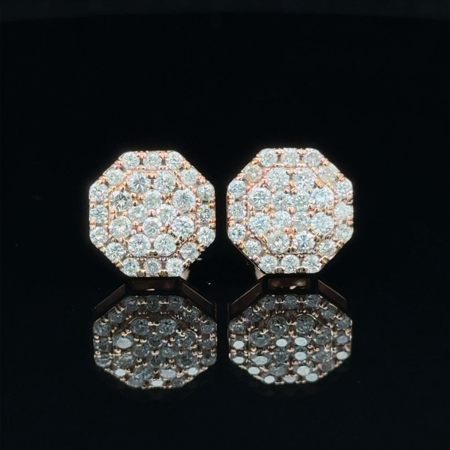 14k rose gold and diamond Earrings