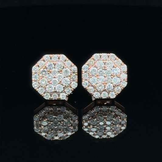 14k rose gold and diamond Earrings