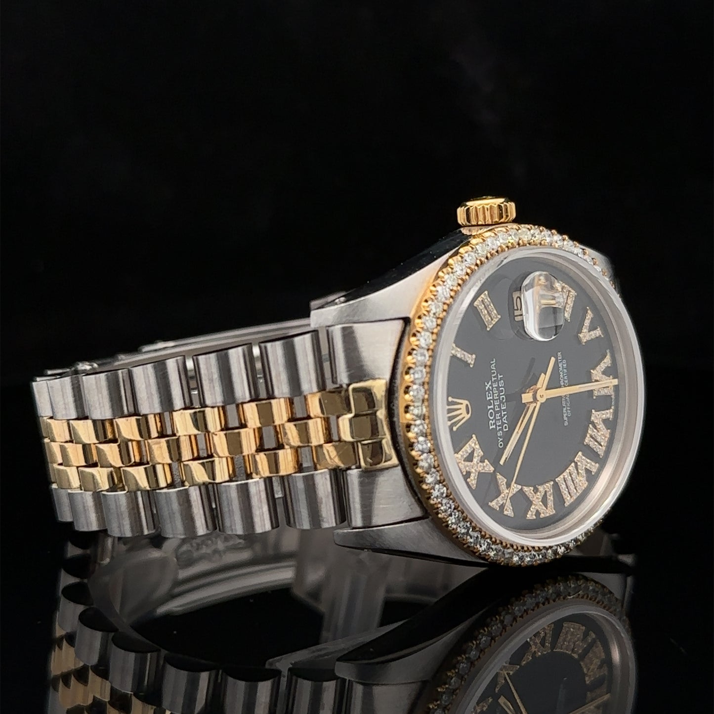 36mm Rolex Diamond Watch with Two-Tone Jubilee Band