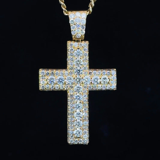 14k yellow gold and diamond Cross Pendant