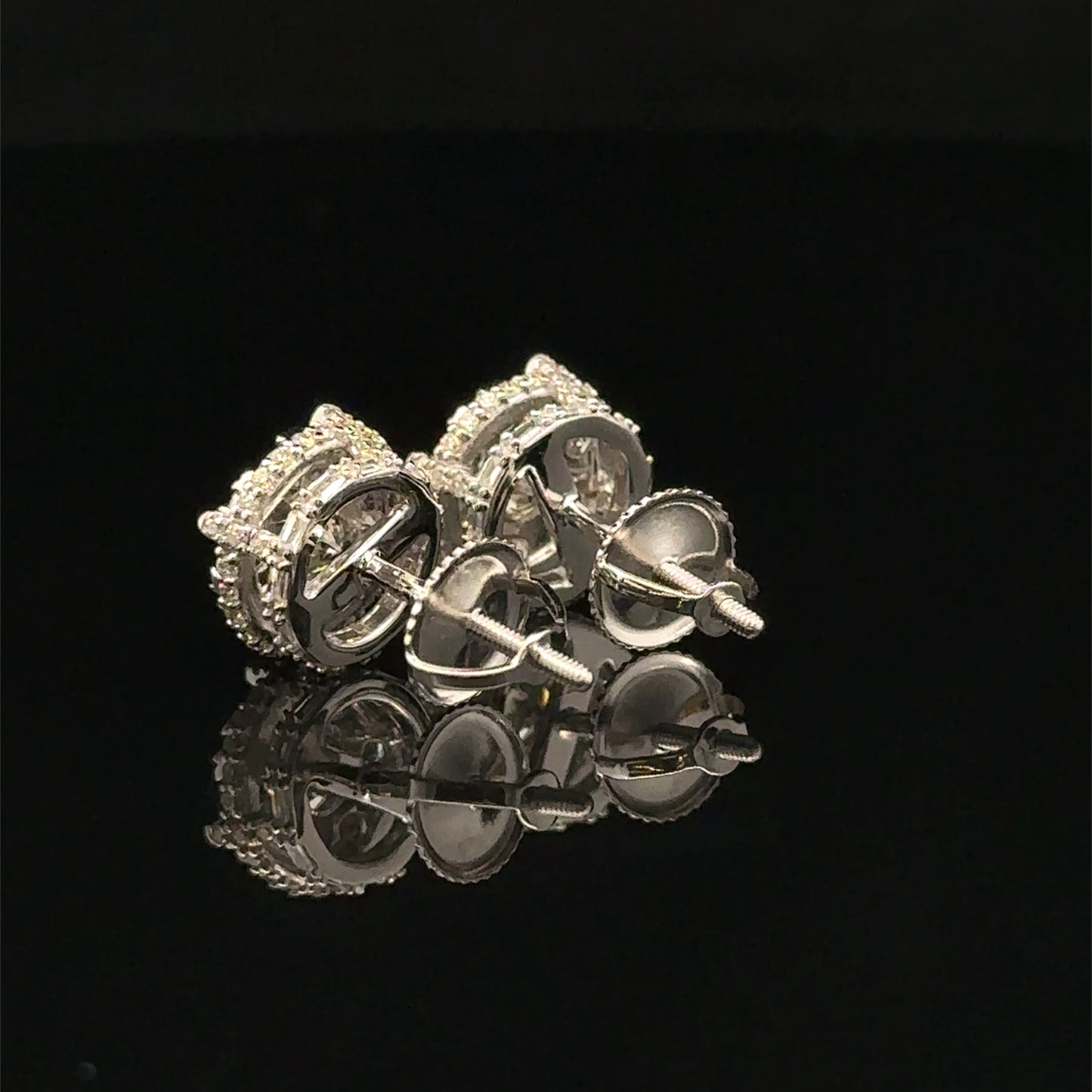 14k White Gold and Diamond Earrings