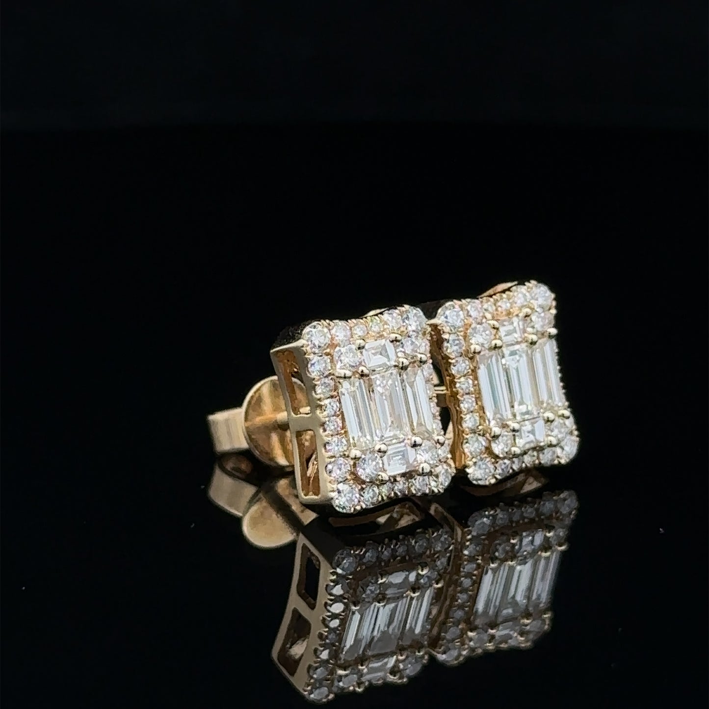 14k yellow gold and diamond Earrings