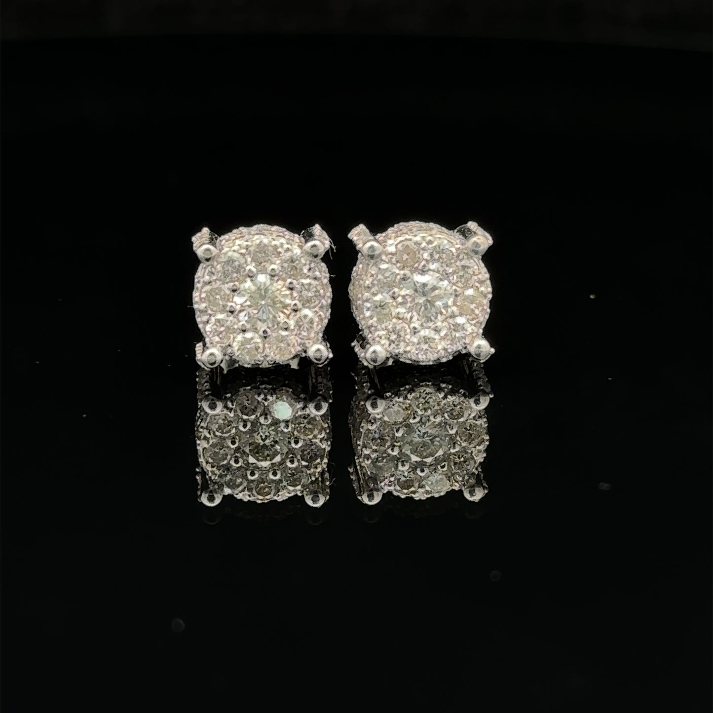 14k white gold and diamond Earrings