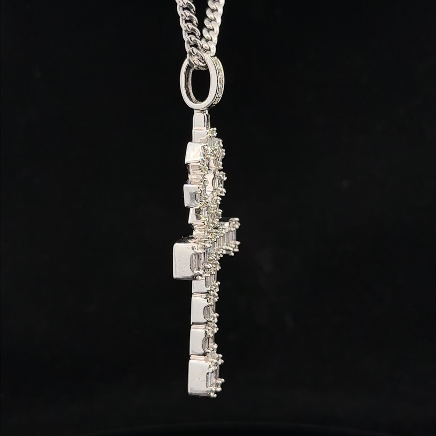 14k white gold and diamond Ankh Pendant