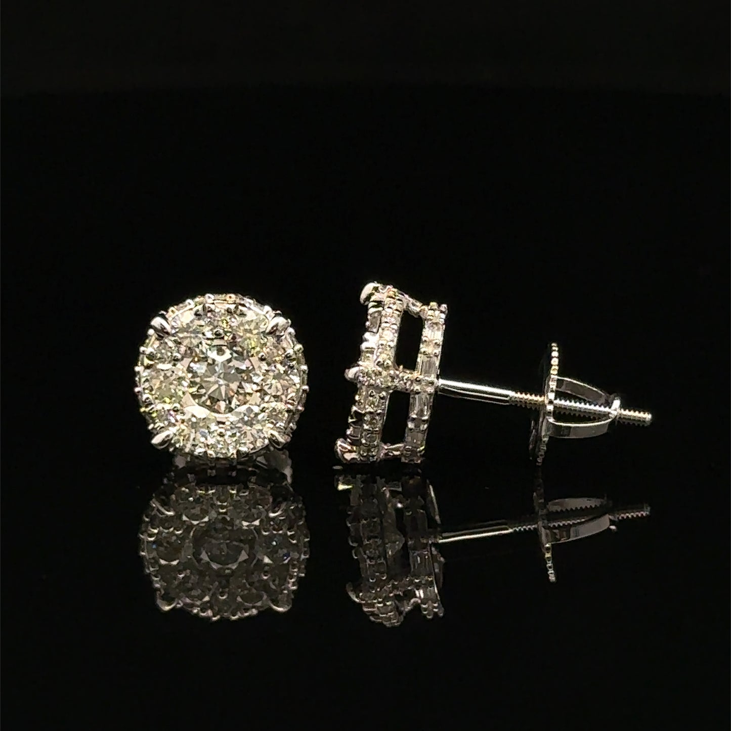 14k White Gold and Diamond Earrings