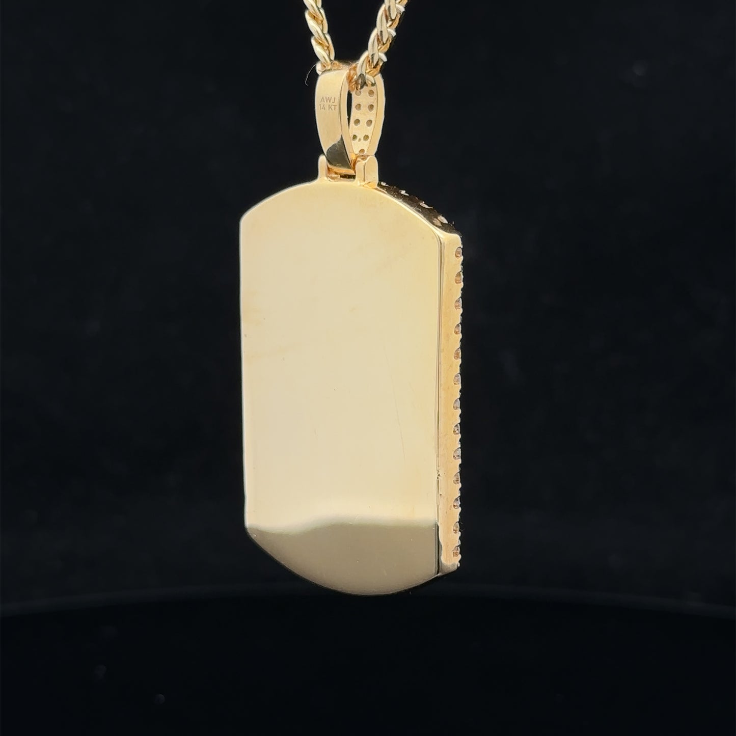 14k yellow gold and diamond Picture Pendant