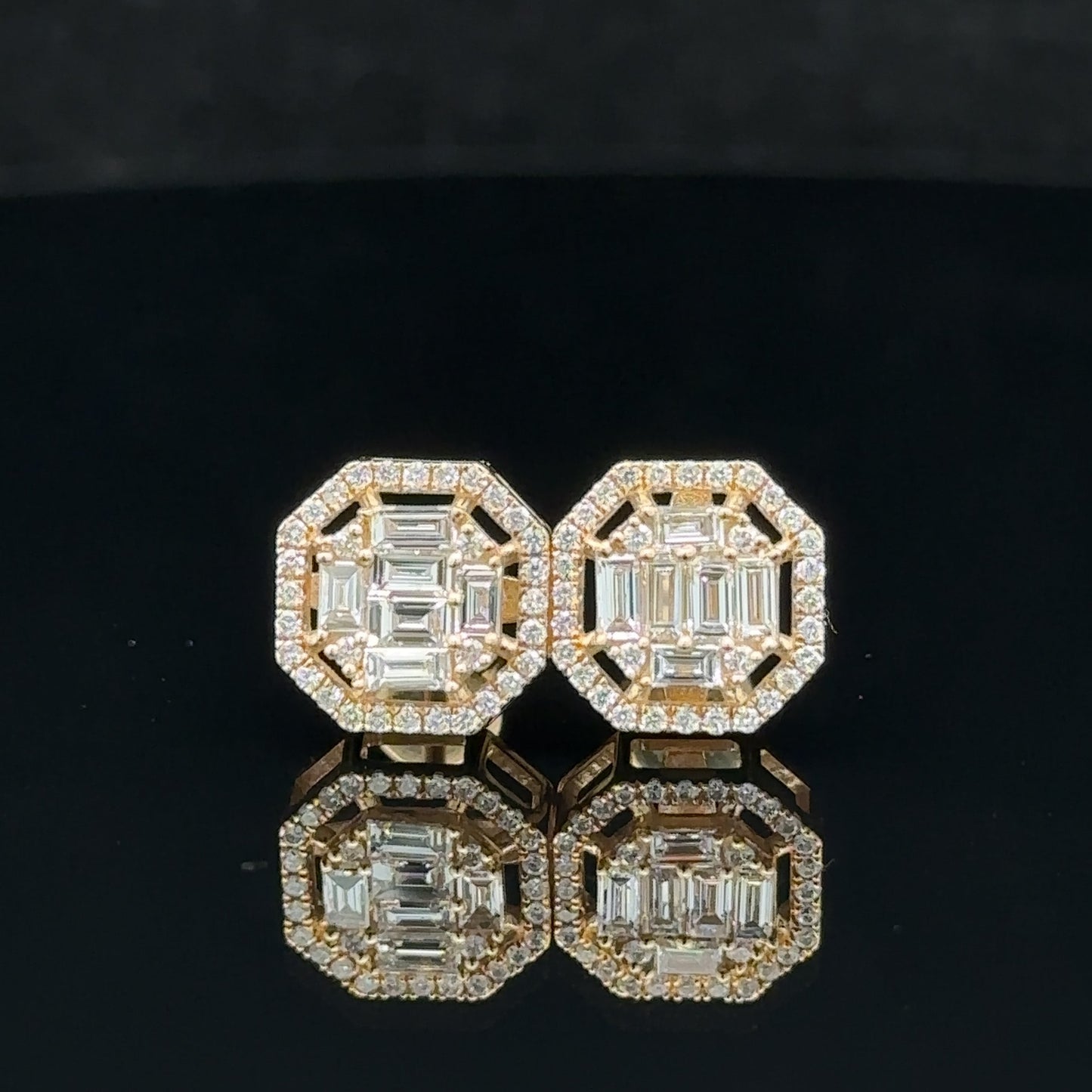 14k yellow gold and diamond Earrings