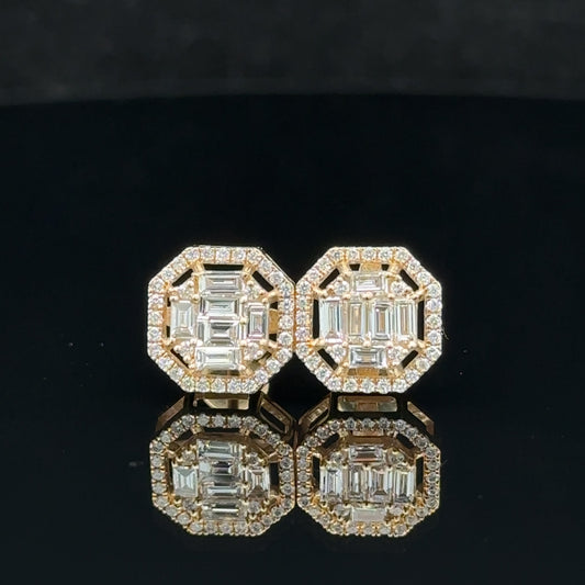 14k yellow gold and diamond Earrings