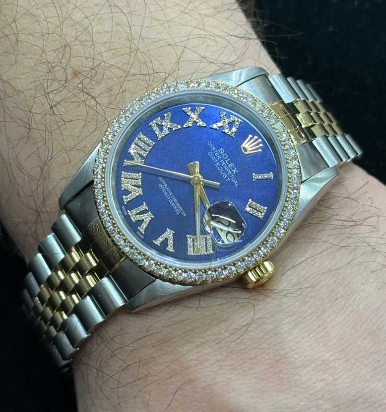 36mm Rolex Diamond Watch with Two-Tone Jubilee Bracelet