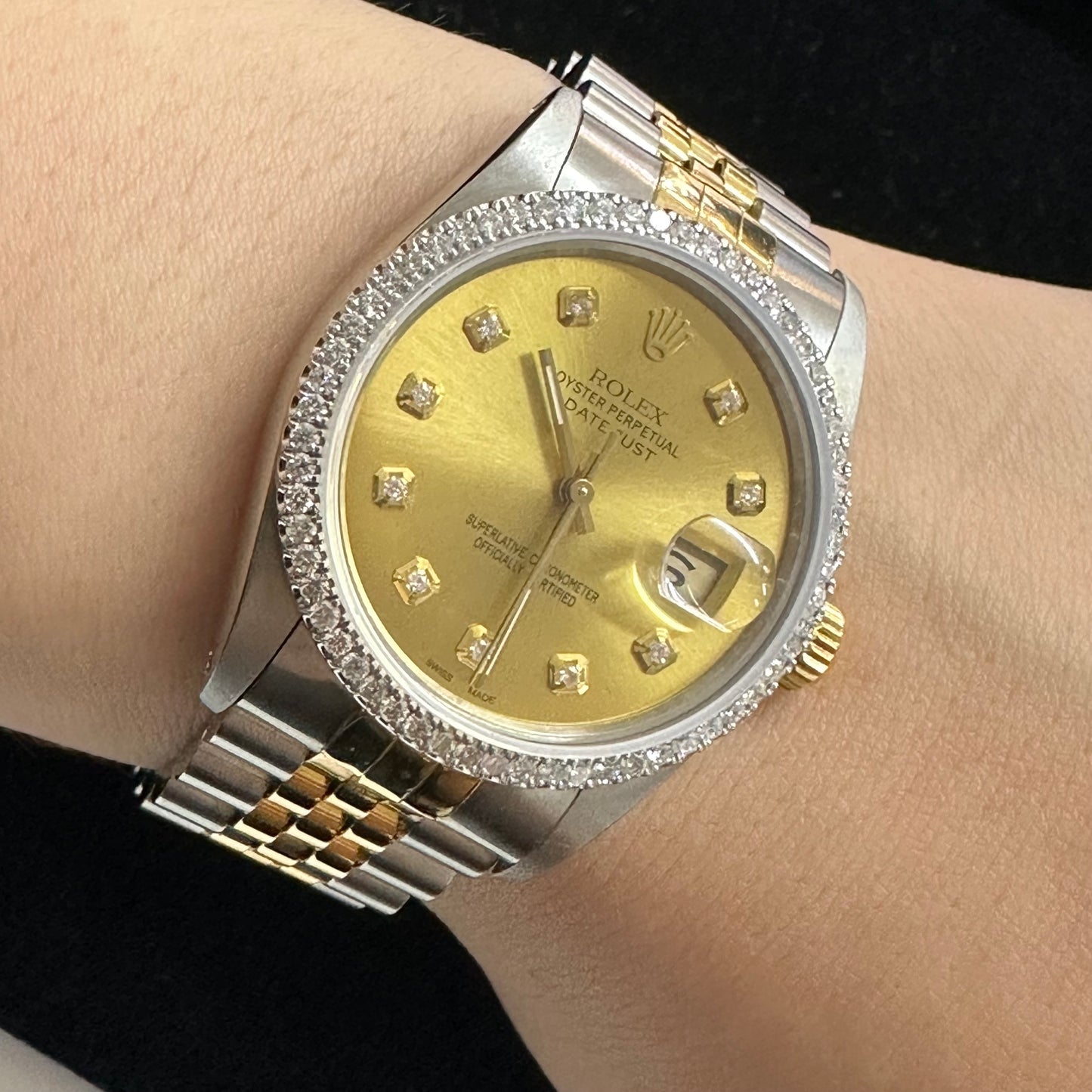 36mm Rolex Datejust Watch with Two-Tone Jubilee Bracelet