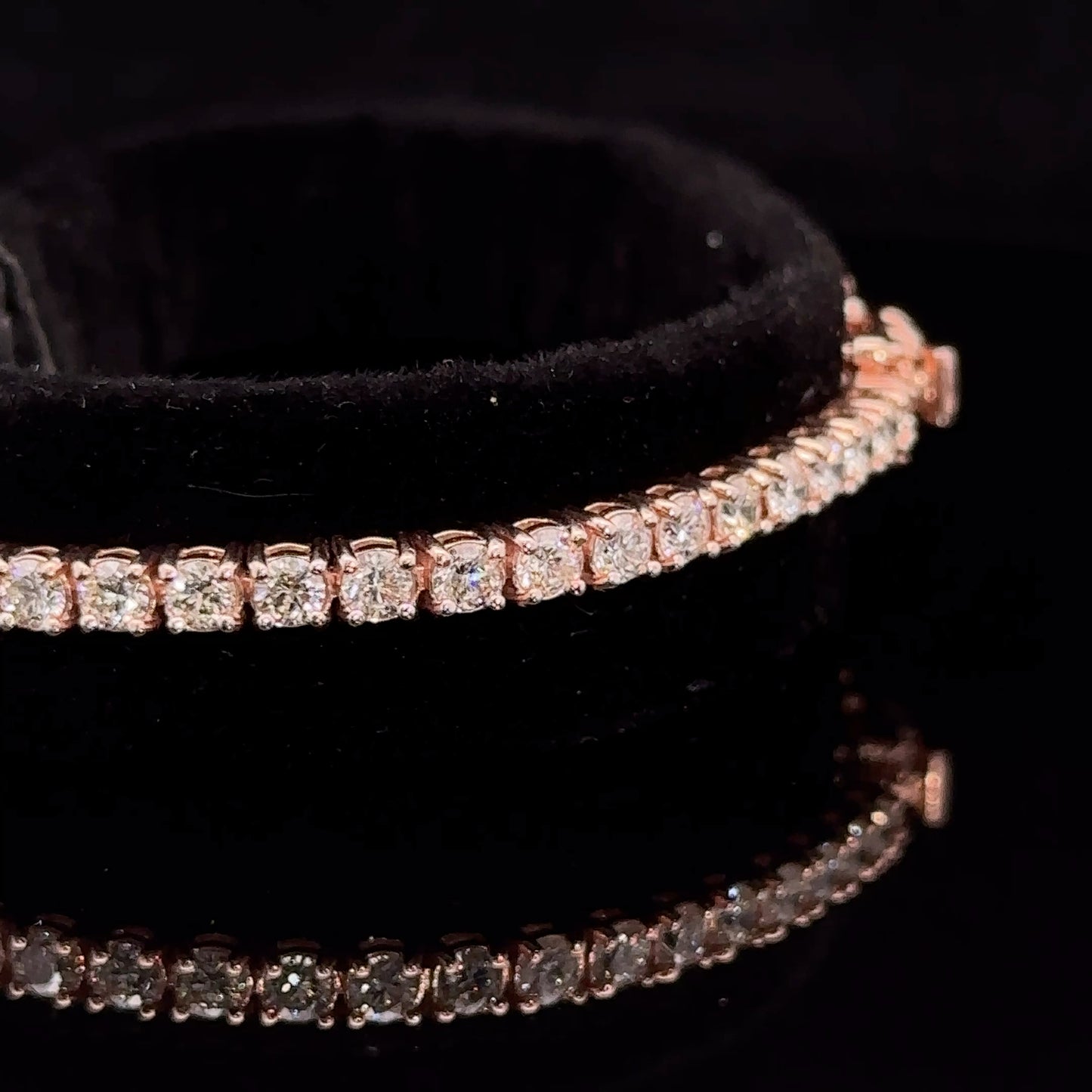 14k Rose gold and diamond Tennis Bracelet