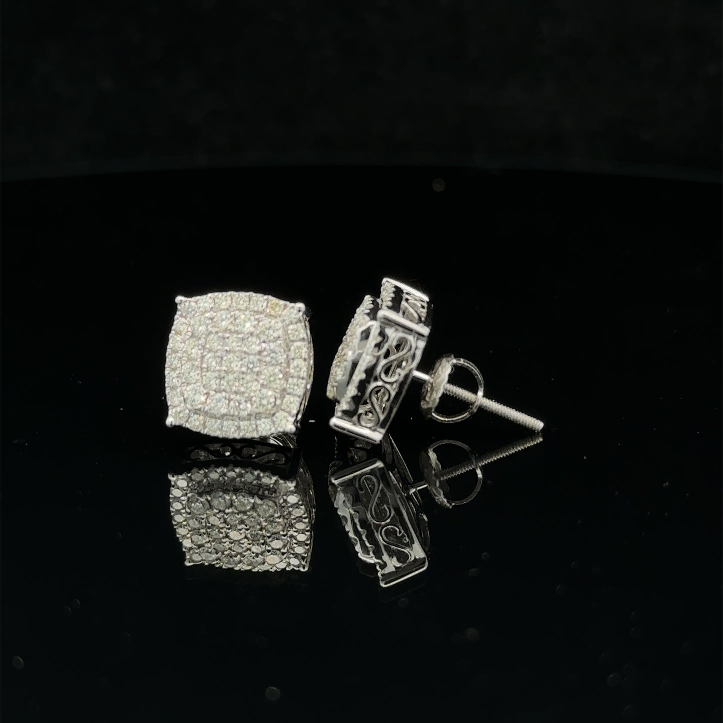 14k white gold and diamond Earrings