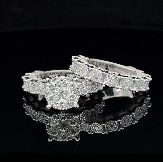 14k white gold and diamond 2-piece Bridal set