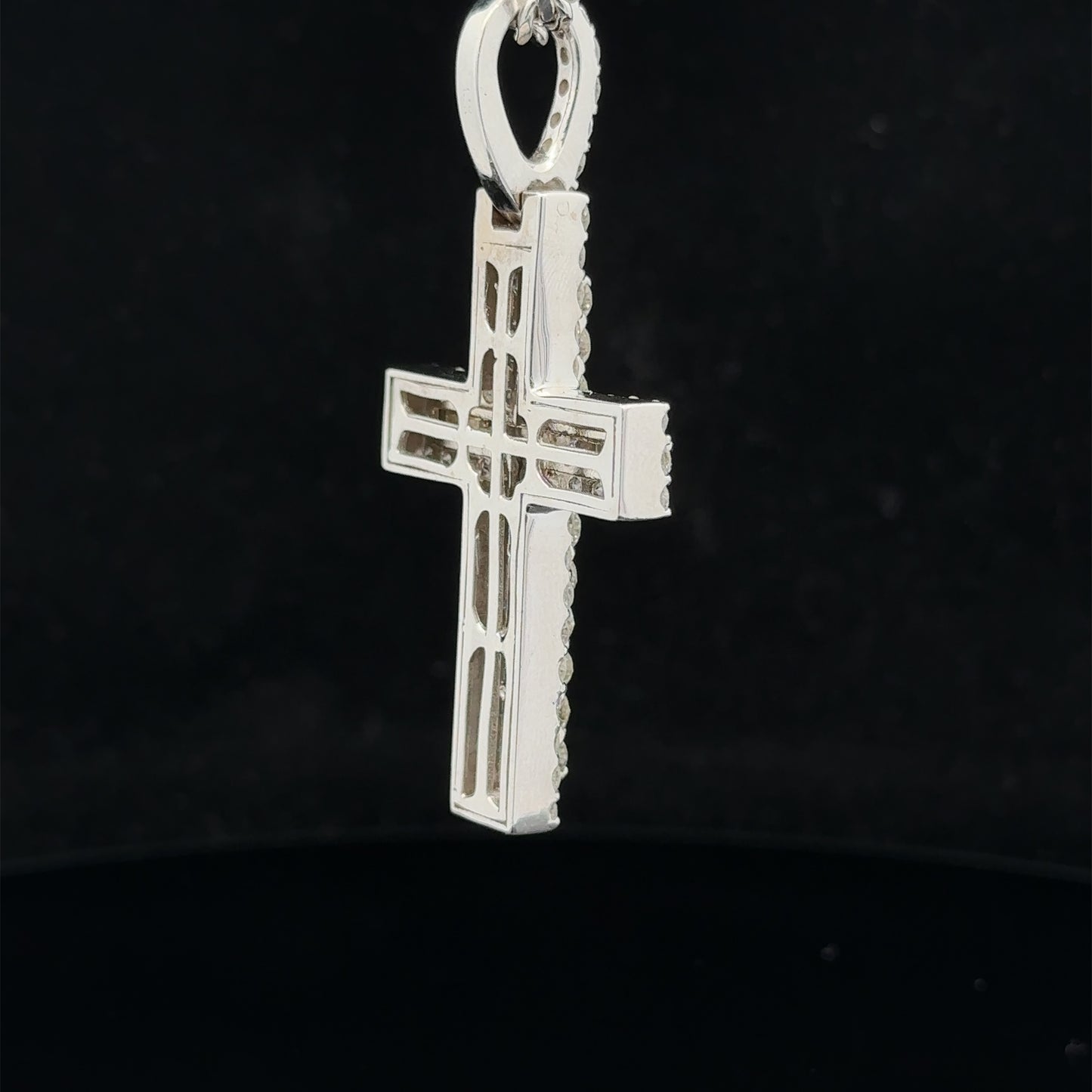 14k white gold and diamond Cross Pendant