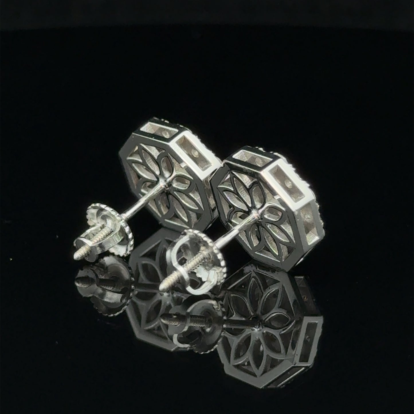 14k white gold and diamond Earrings