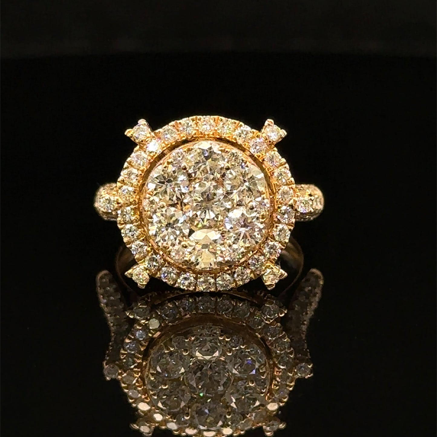 14k Yellow Gold and Diamond Ring