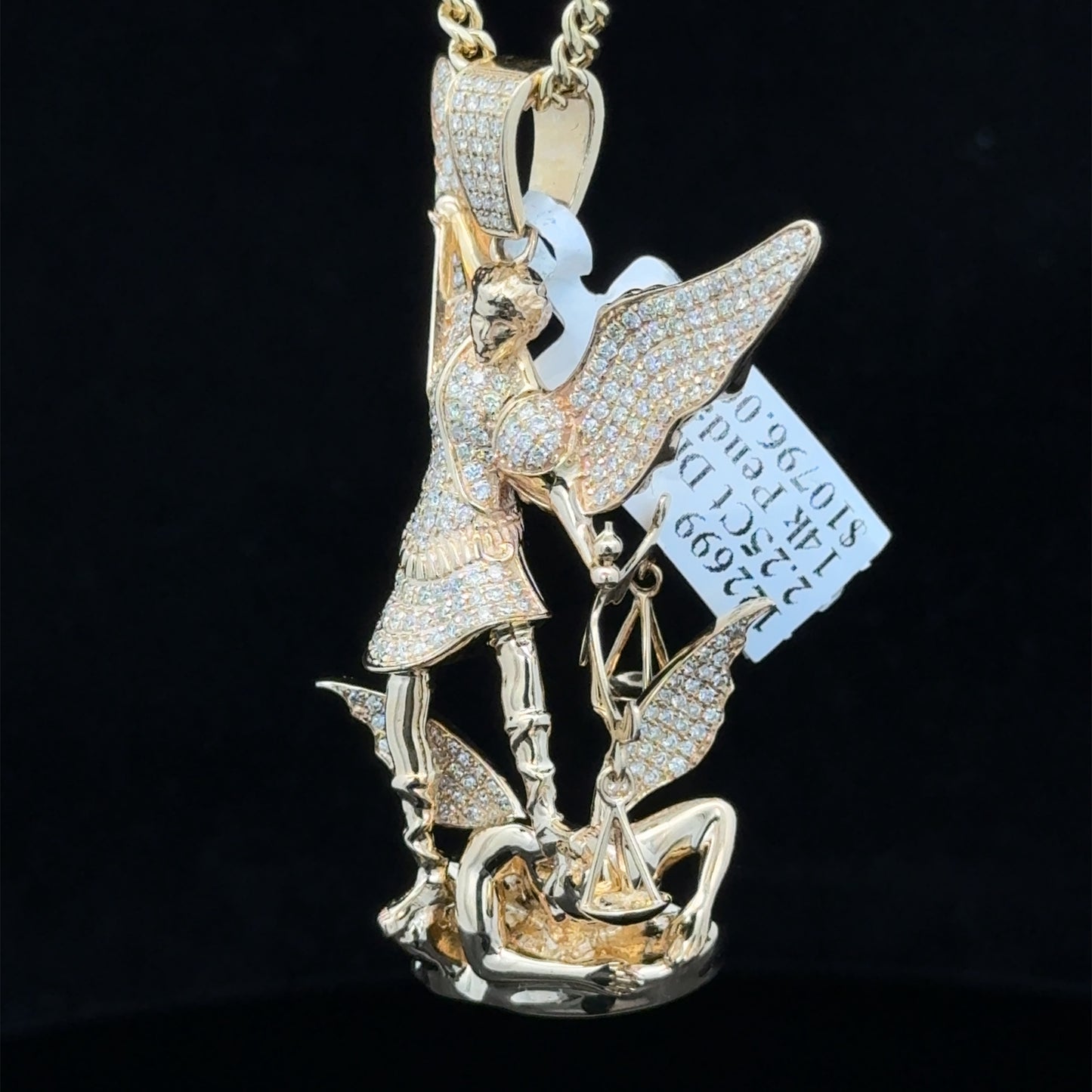 14k yellow gold and diamond Angel Pendant