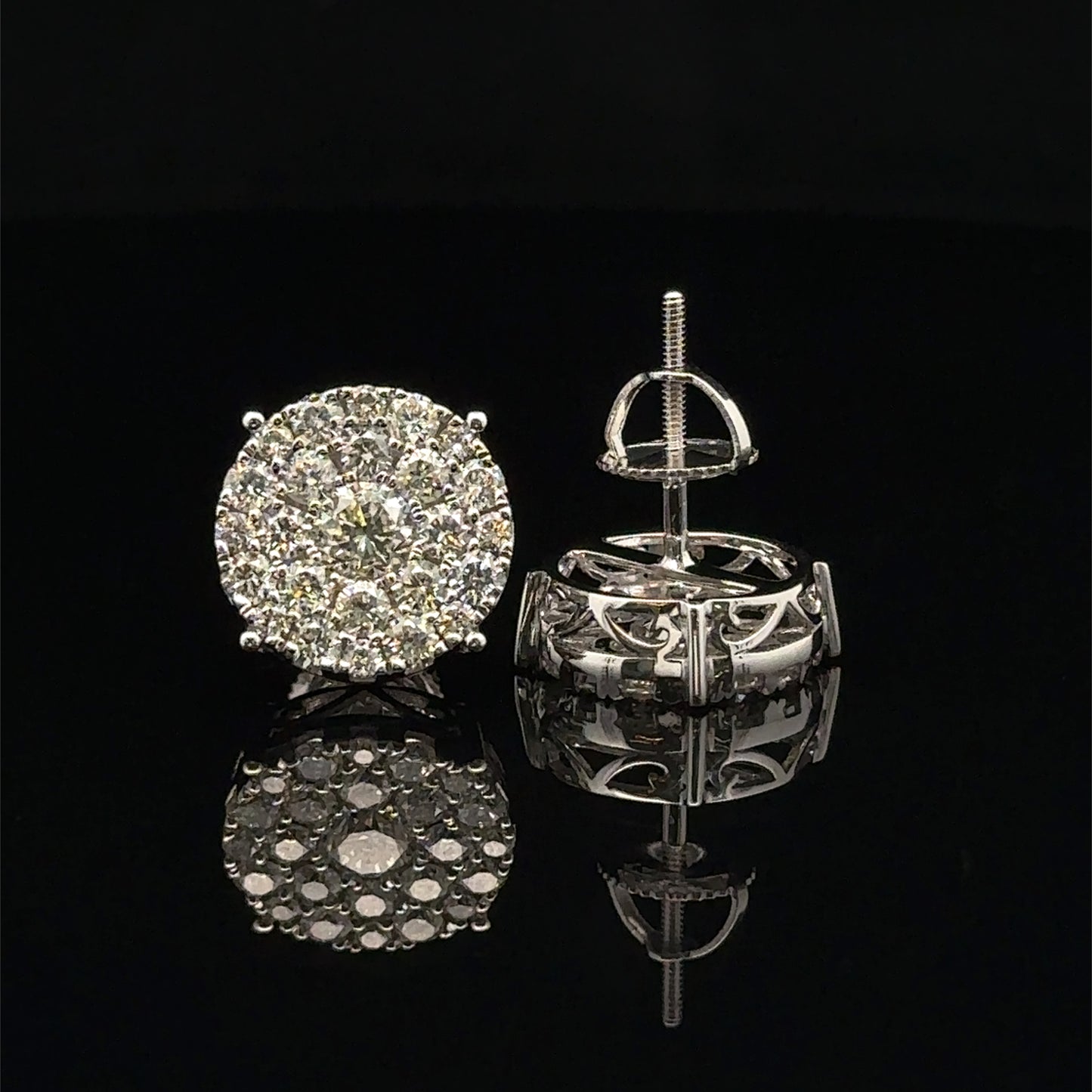 14k White Gold and Diamond Earrings
