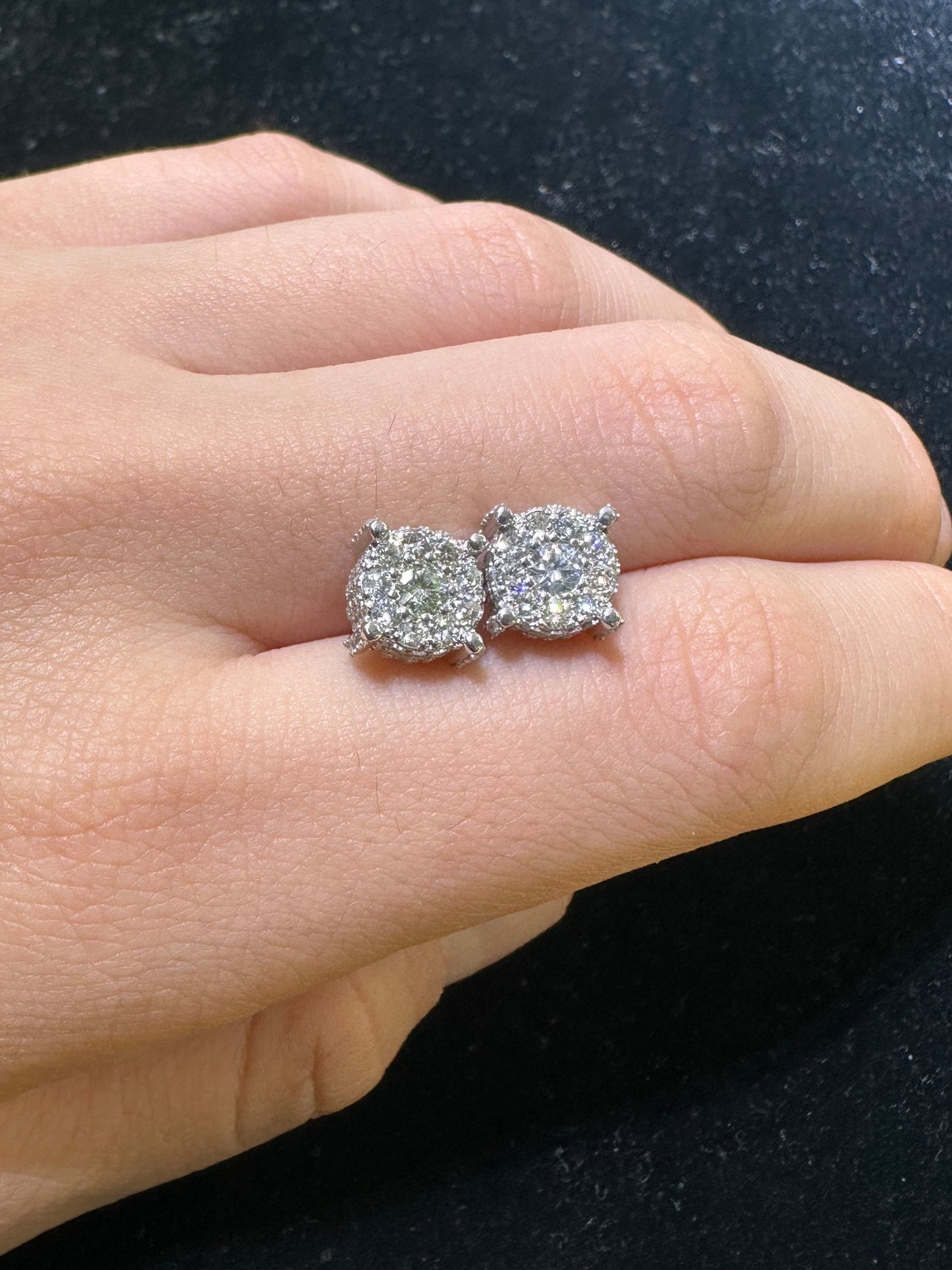 14k white gold and diamond Earrings