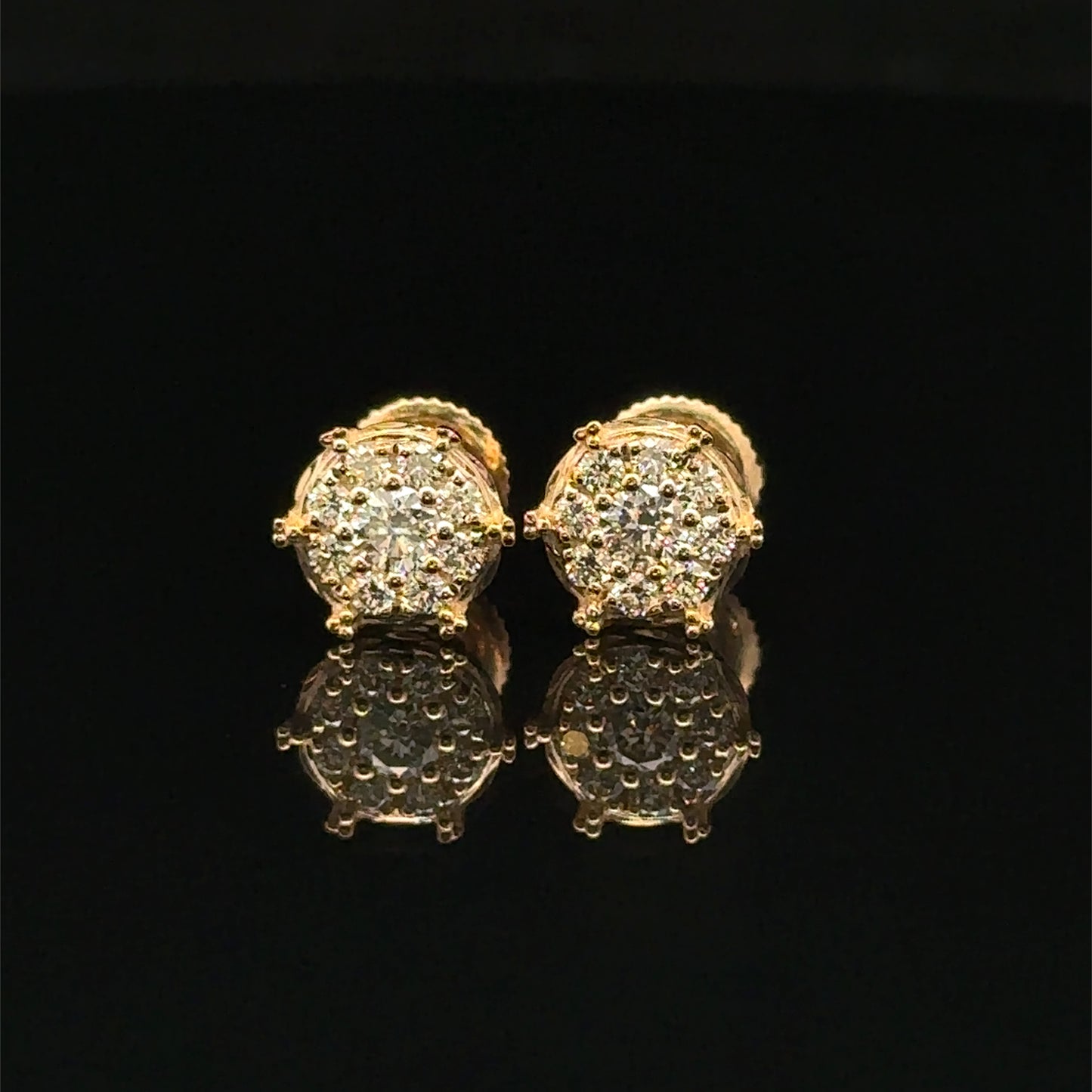 14k Yellow Gold Diamond Earrings – Natural Earth Mined Diamonds