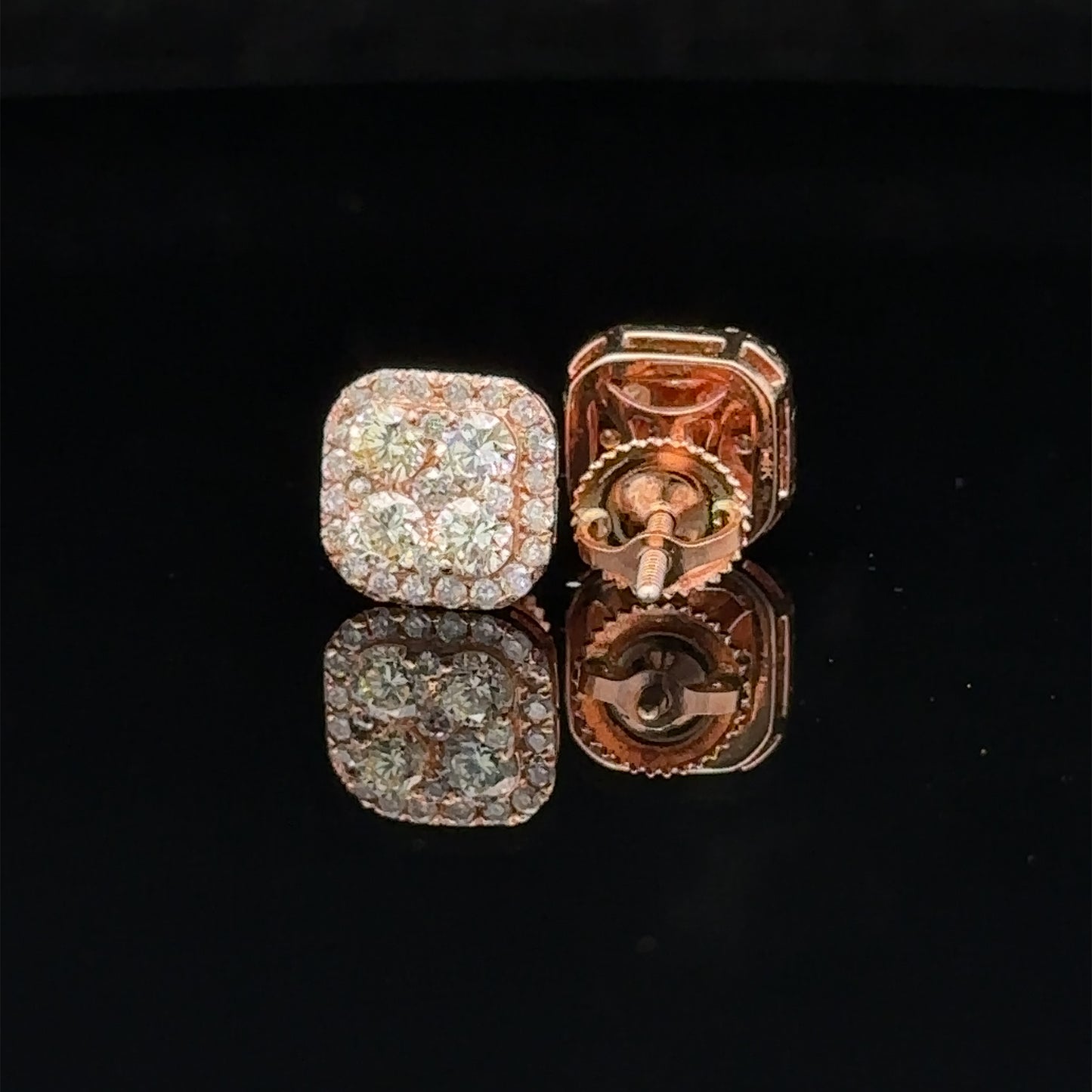 14k rose gold and diamond Earrings