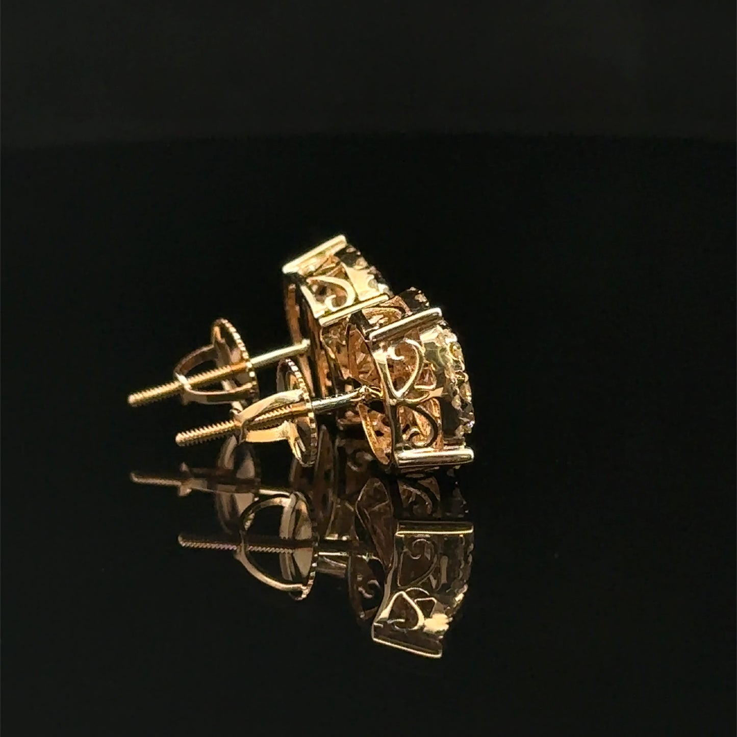 14k yellow gold and diamond Earrings