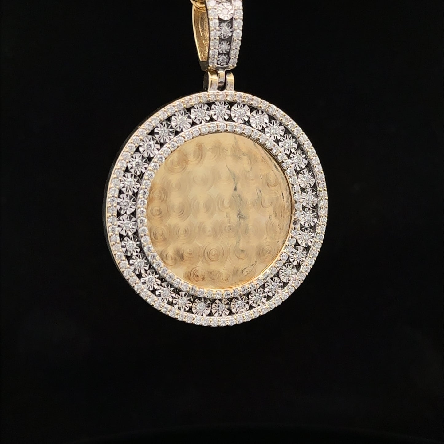 14k yellow gold and diamond Picture Pendant