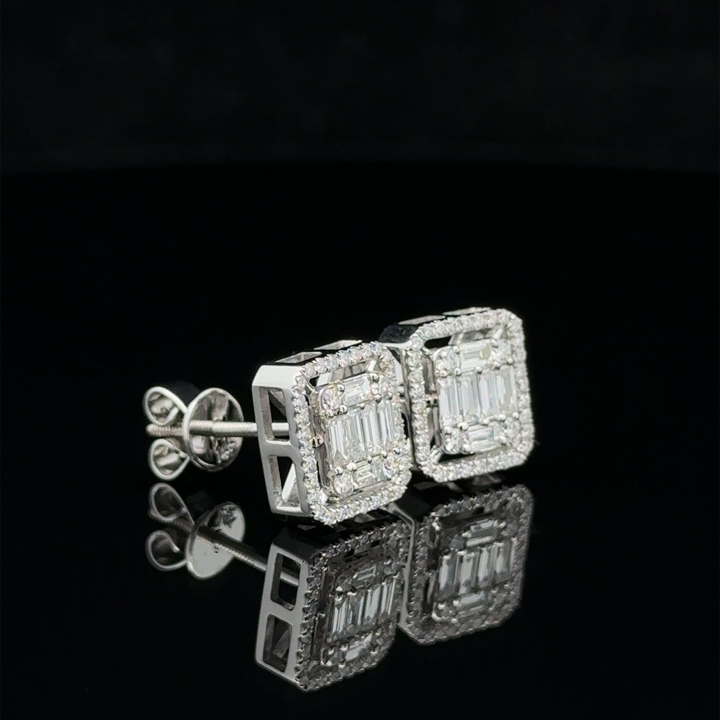 14k white gold and diamond Earrings