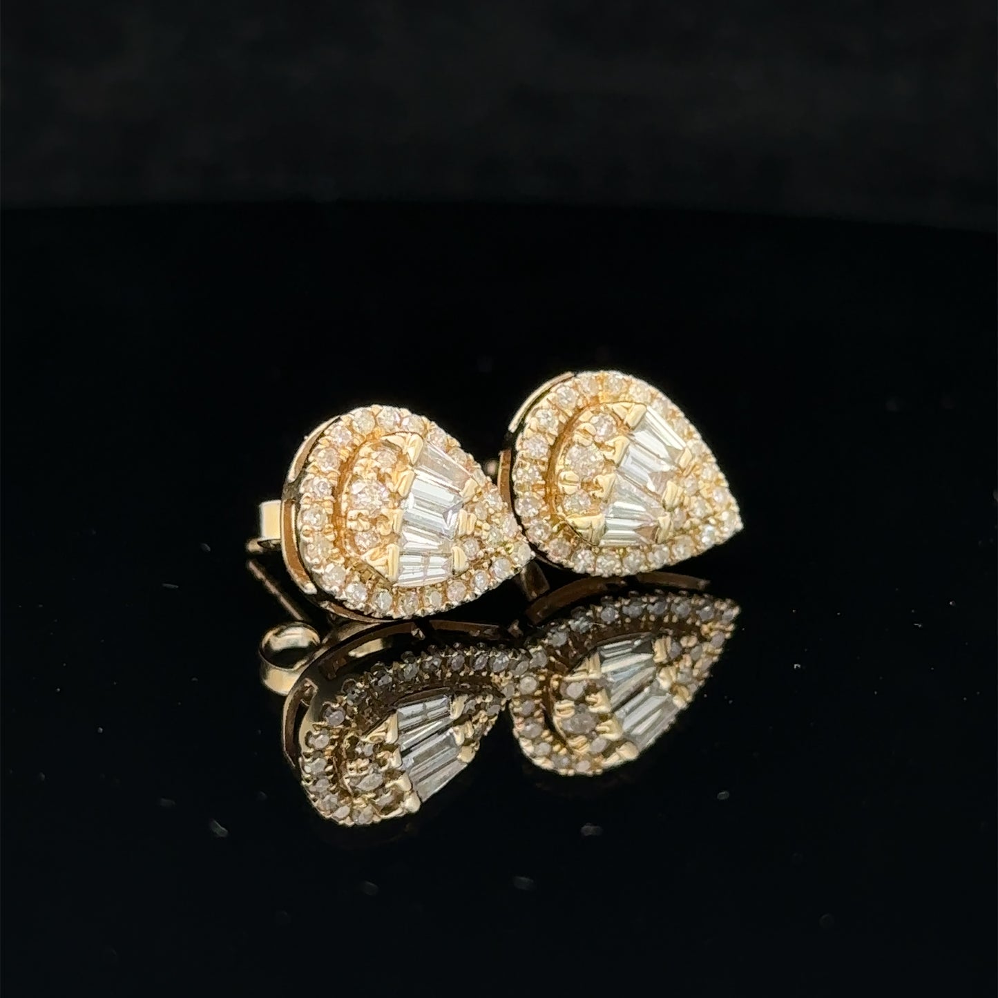 14k yellow gold and diamond Earrings