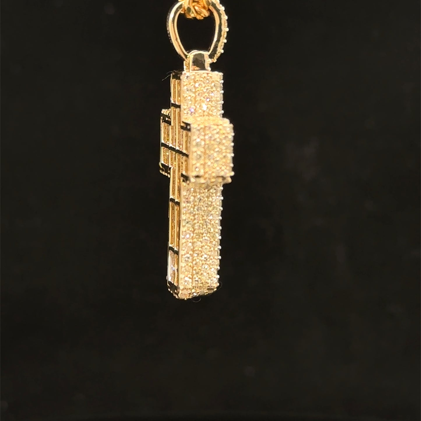 10K Yellow Gold Cross Pendant with Diamonds