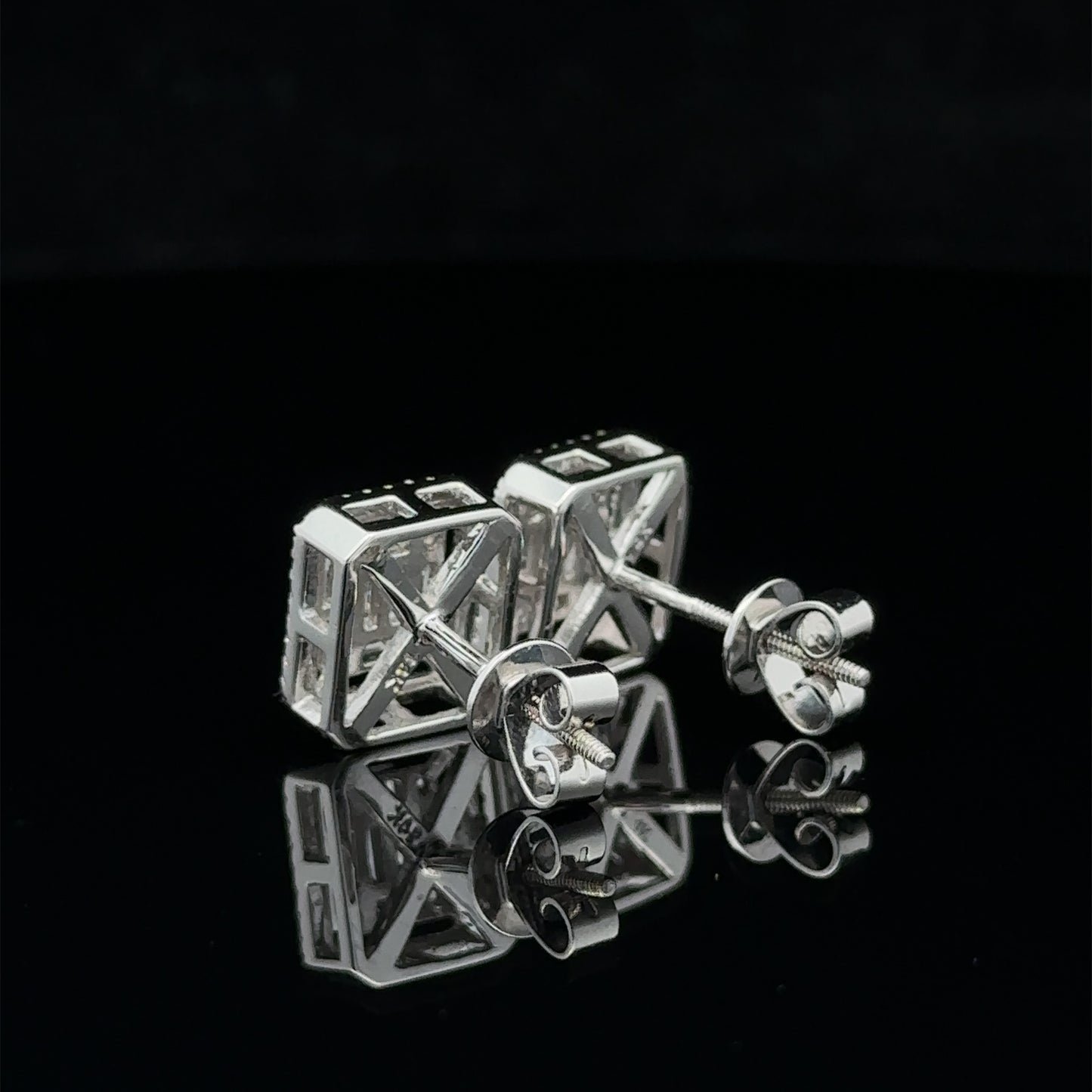 14k white gold and diamond Earrings