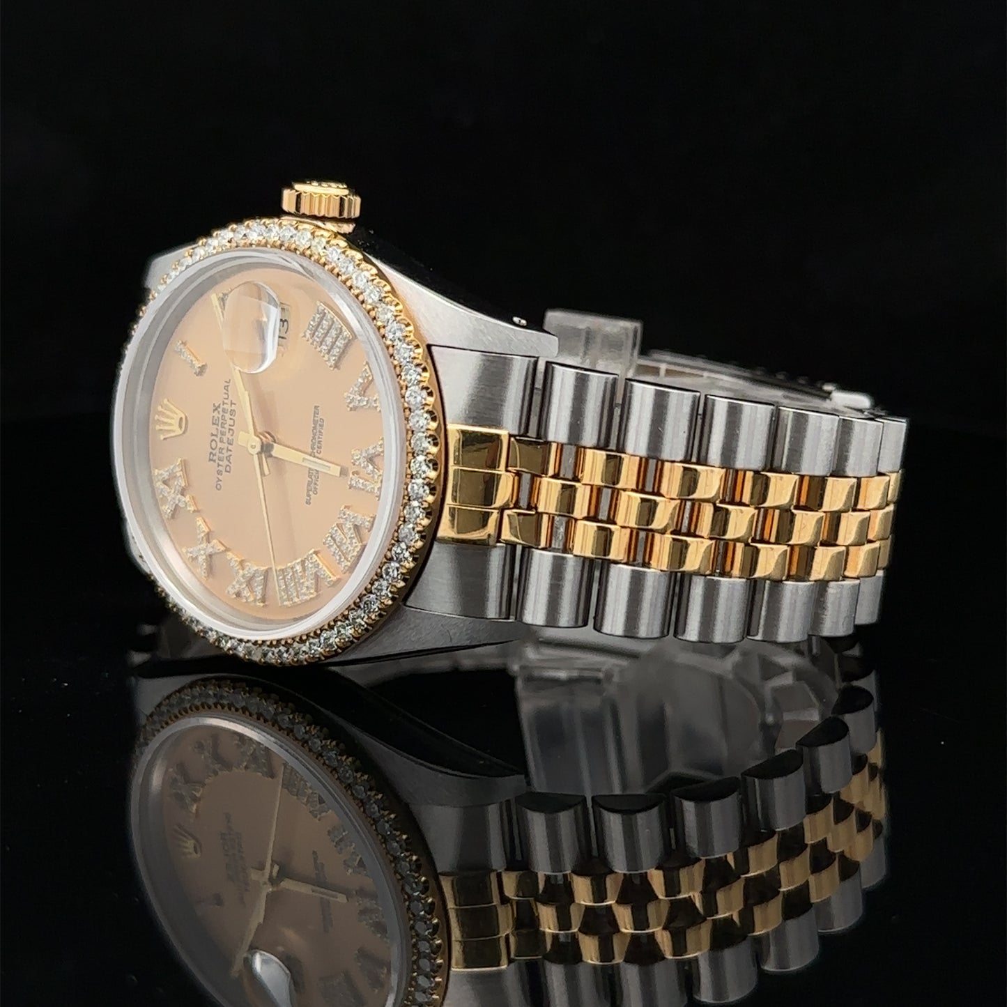 36mm Rolex Diamond Watch with Two-Tone Jubilee Bracelet