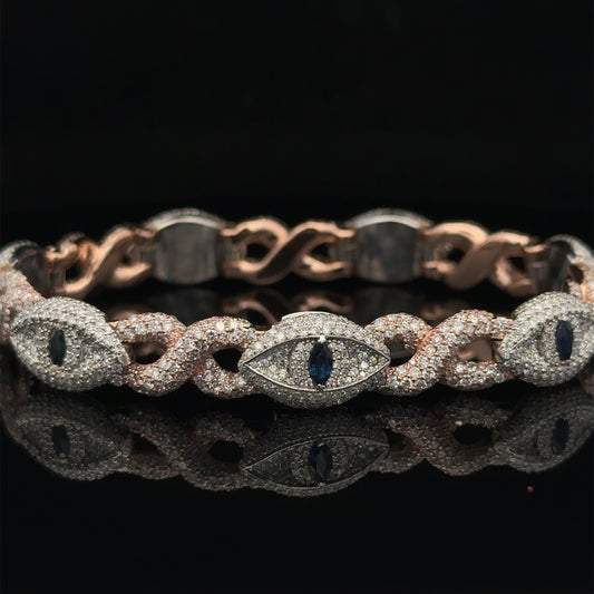 10k gold and diamond Evil Eye Bracelet