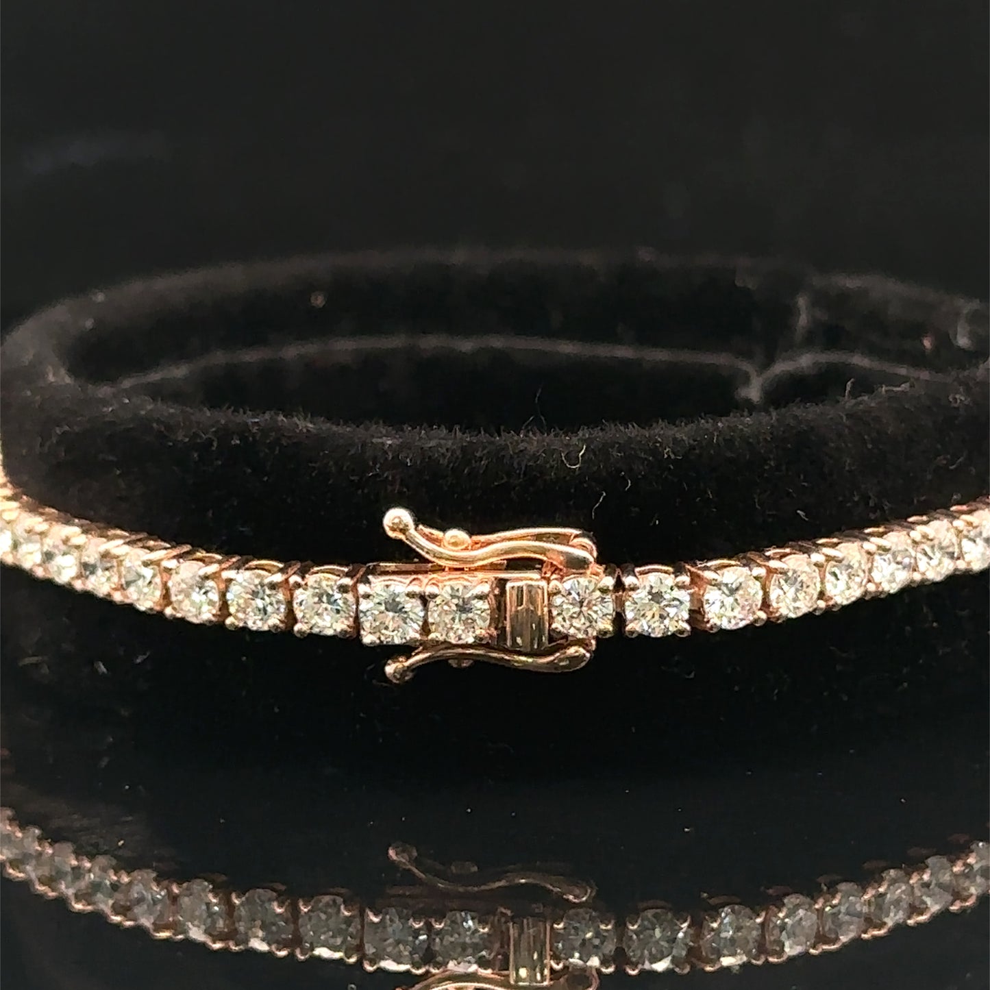 14k Rose gold and diamond (lab) Tennis Bracelet