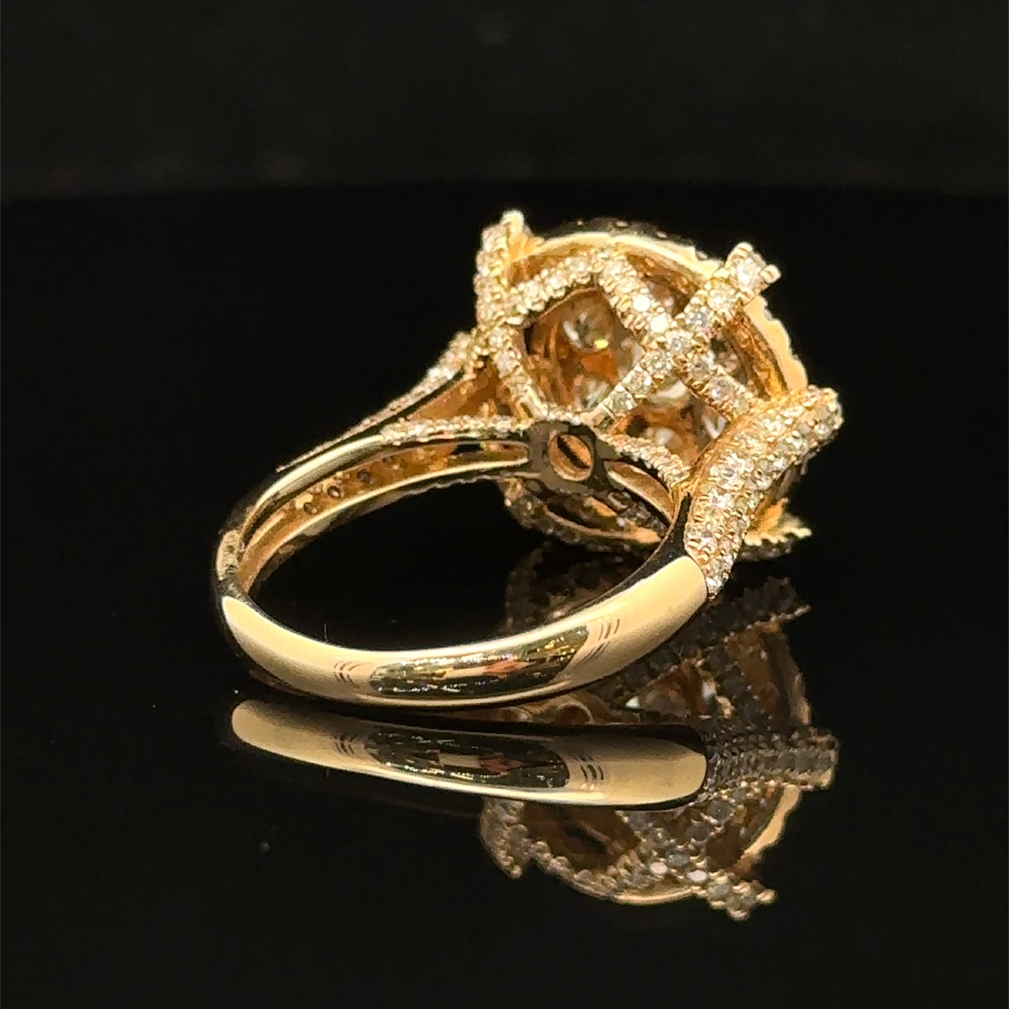 14k Yellow Gold and Diamond Ring