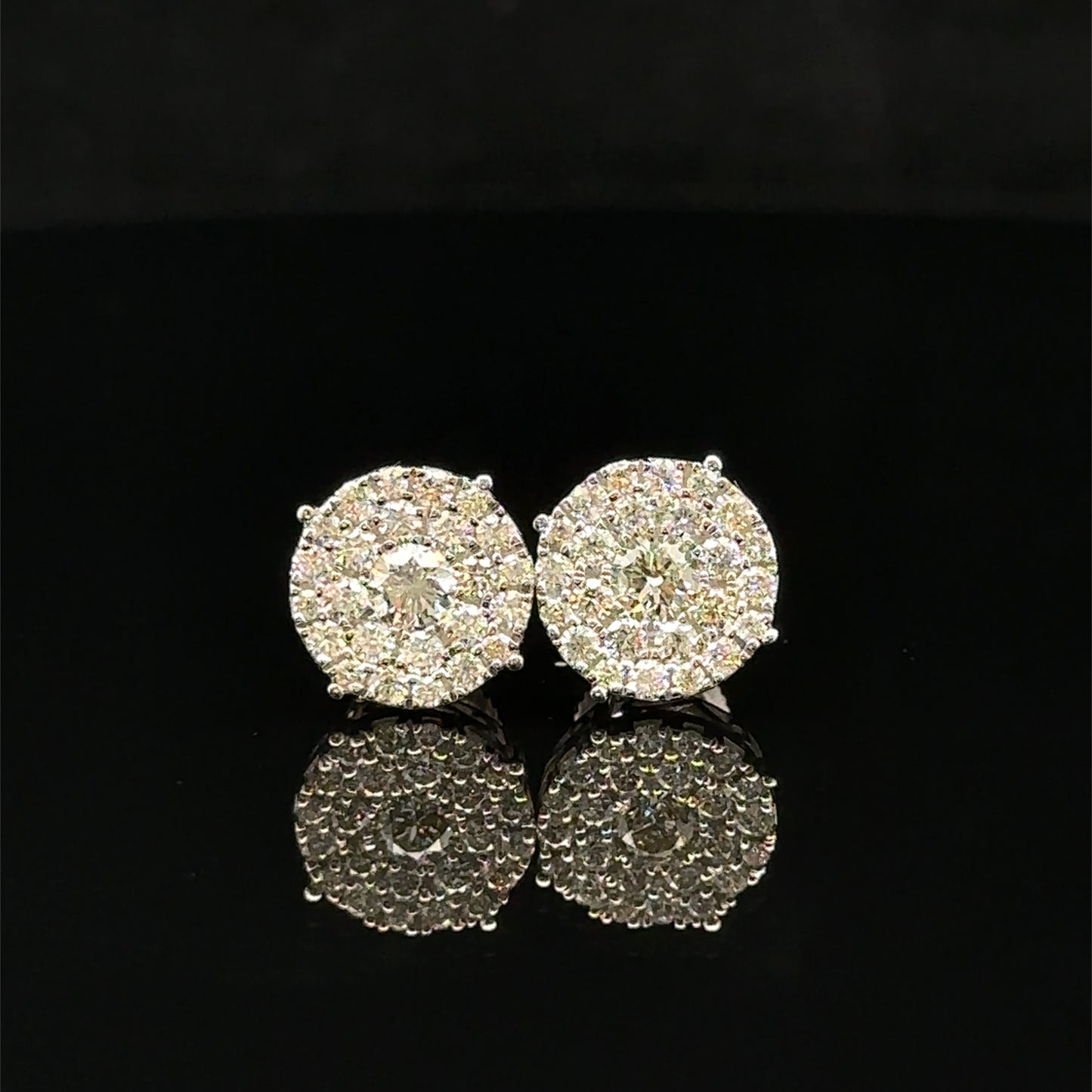 14K White Gold Natural Diamond Earrings