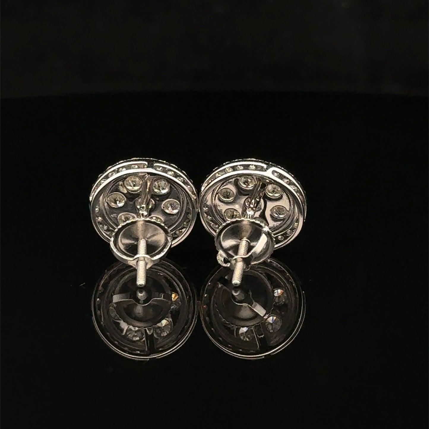 14K White Gold Natural Diamond Earrings