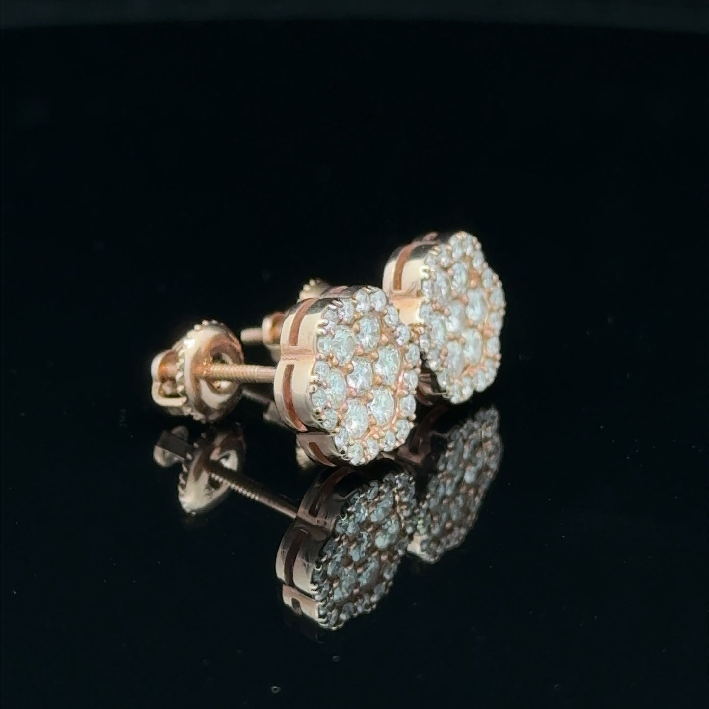 14k rose gold and diamond Earrings