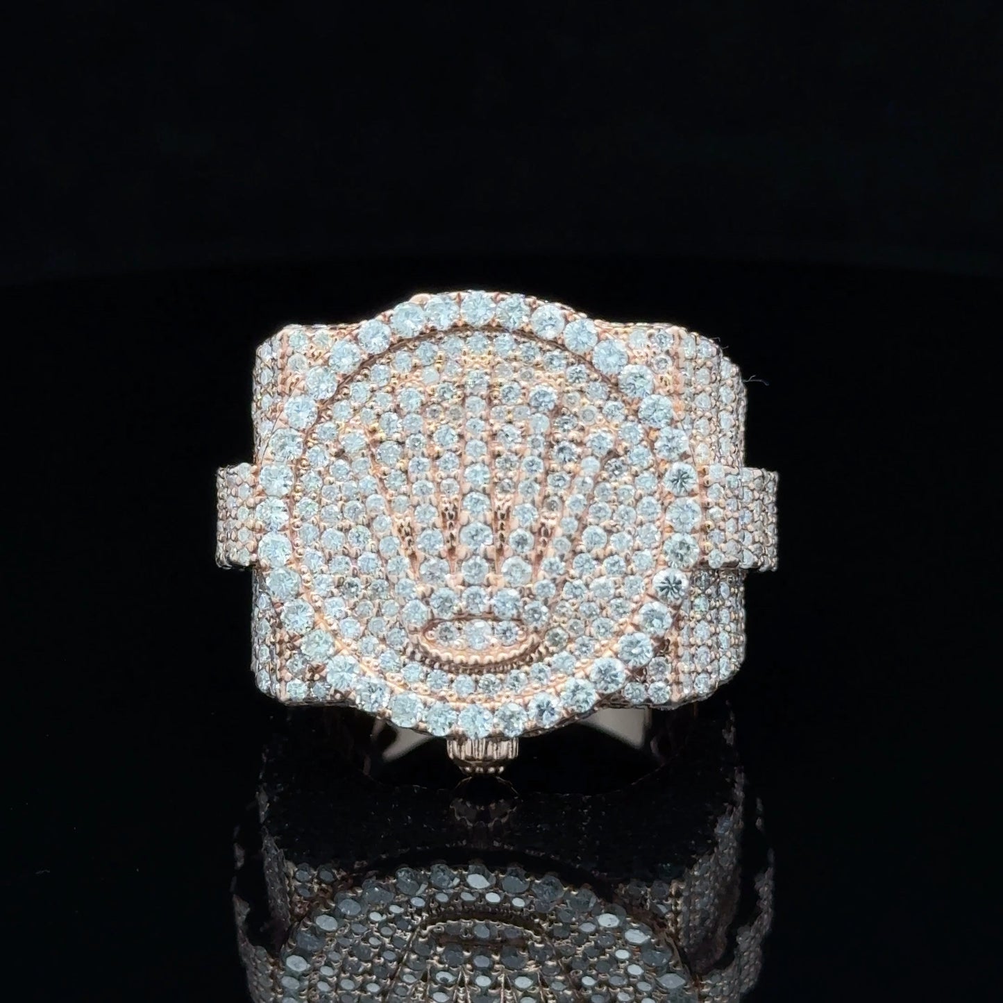 14k rose gold and diamond Men`s Ring