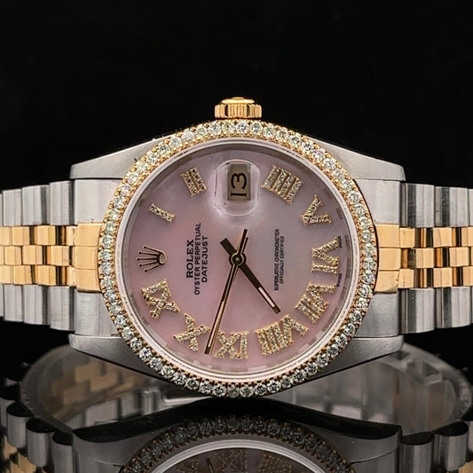 36mm Rolex Diamond Watch with Two-Tone Jubilee Bracelet