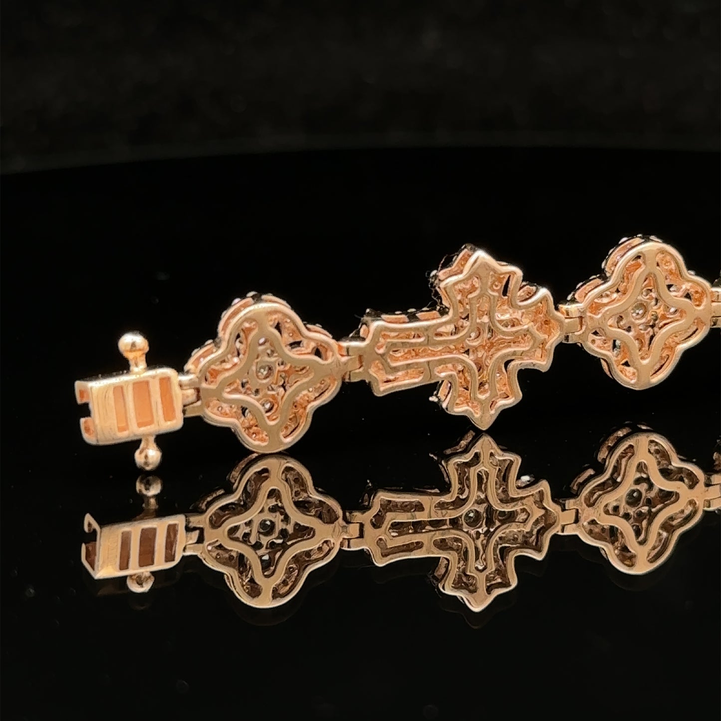 10k rose gold and diamond Cross Bracelet