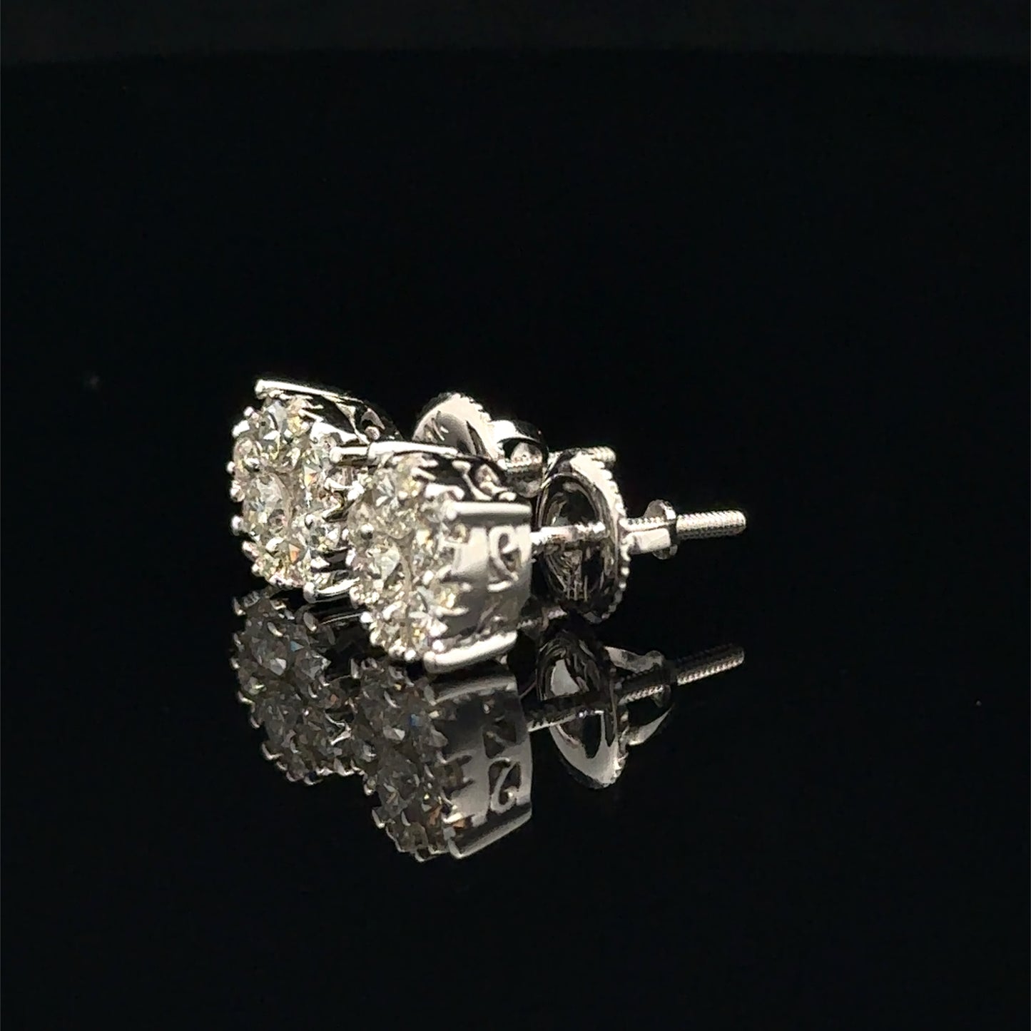 14K White Gold Natural Earth Mined Diamond Earrings