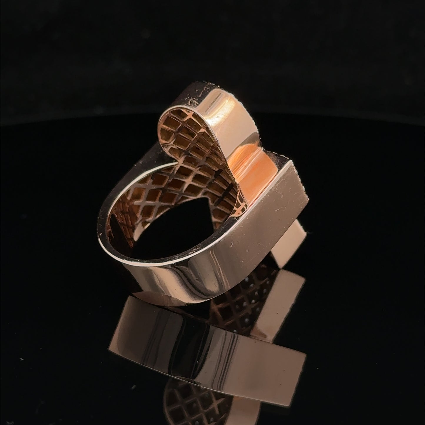 14k rose gold and diamond Ankh Ring