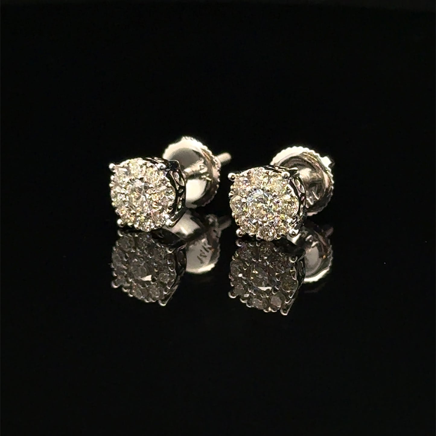 14k White Gold and Diamond Earrings - Elegant & Timeless Jewelry