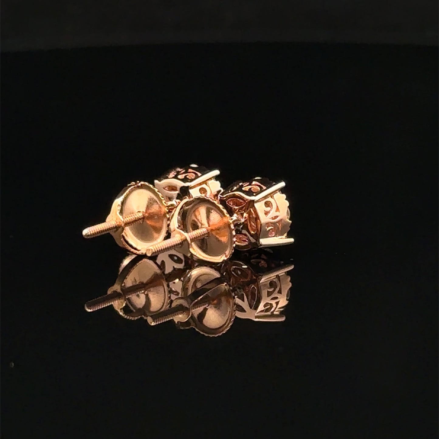 14k Rose Gold and Diamond Earrings - Elegant & Timeless Jewelry